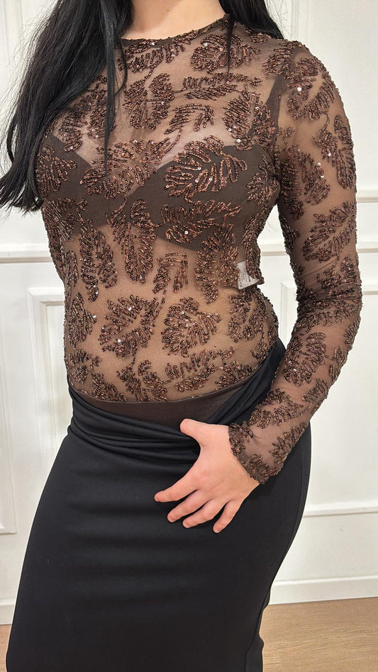 Body strass W25BB95 Tensione In marrone