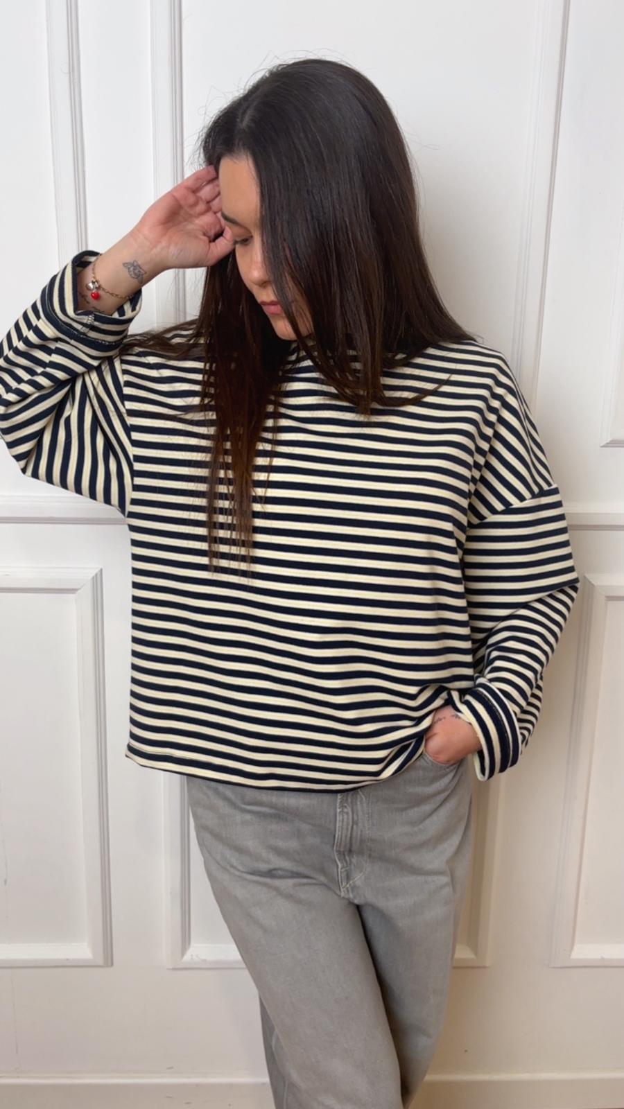 T-Shirt felpa righe Tensione In 26M3996