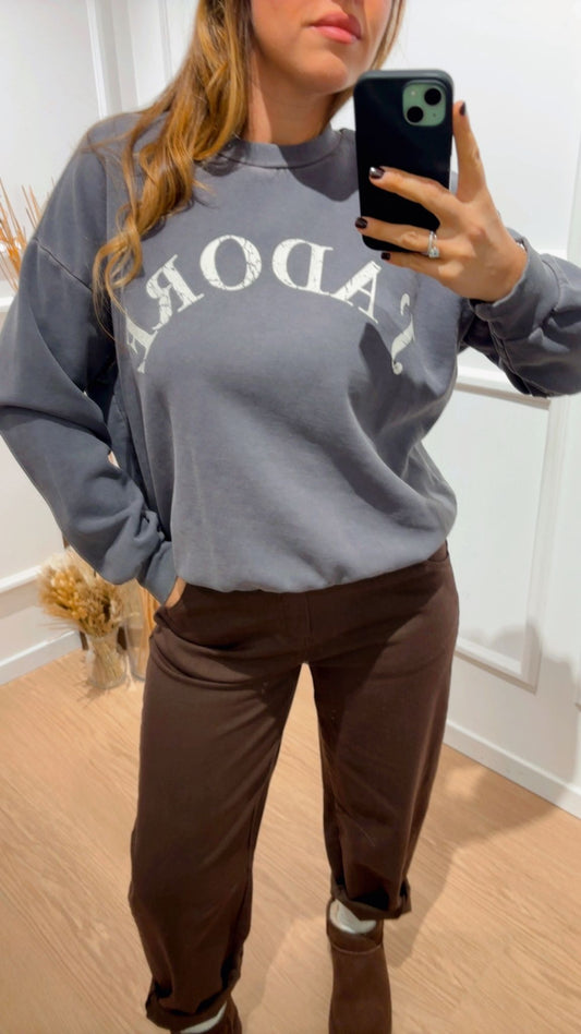 Felpa giro J'Adore Tensione In 37924 Grigia