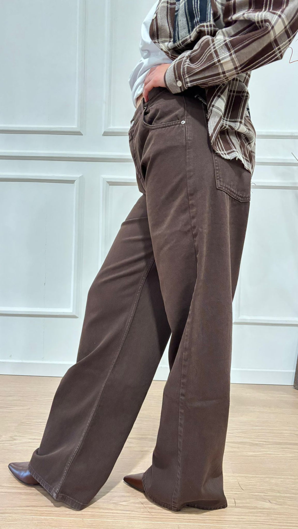 Jeans Mia wide leg fit Vicolo DF5109 moro