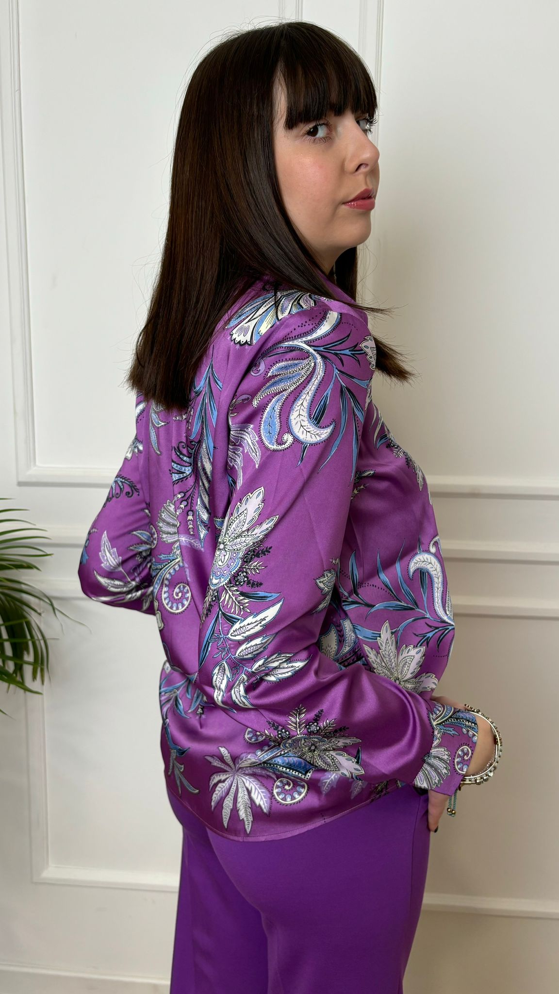 Blusa in twill stampato Emme Marella Foce 004