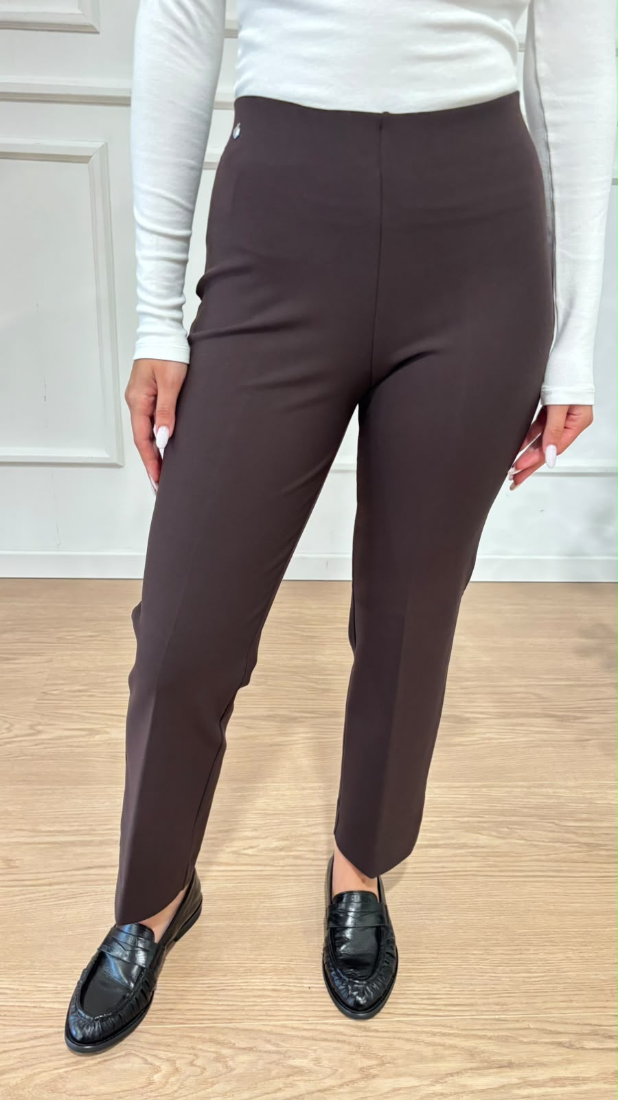 Pantalone straight in compact jersey Ragno DL20PO