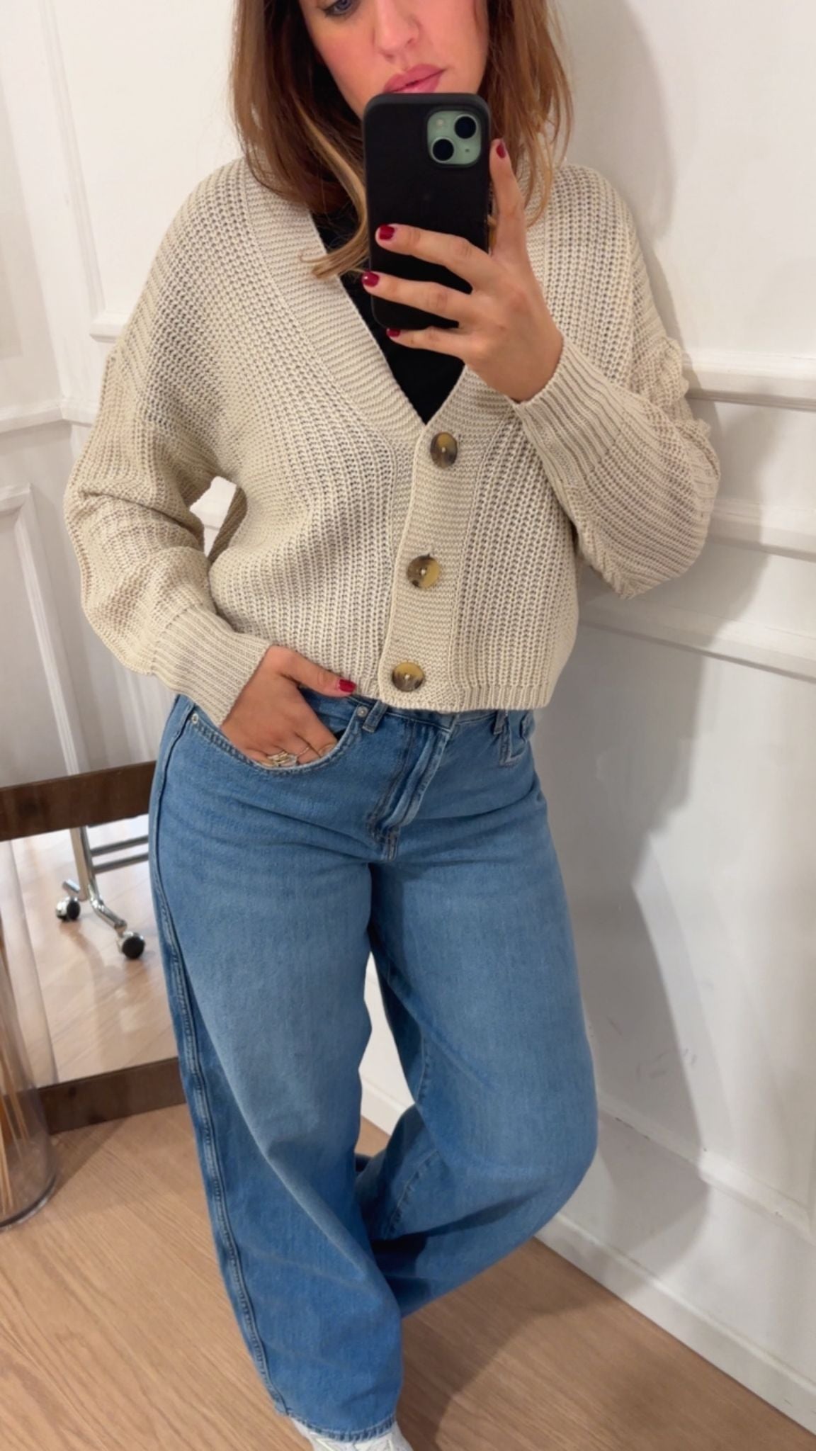 Pull bottoni carol Only 15211521 crema