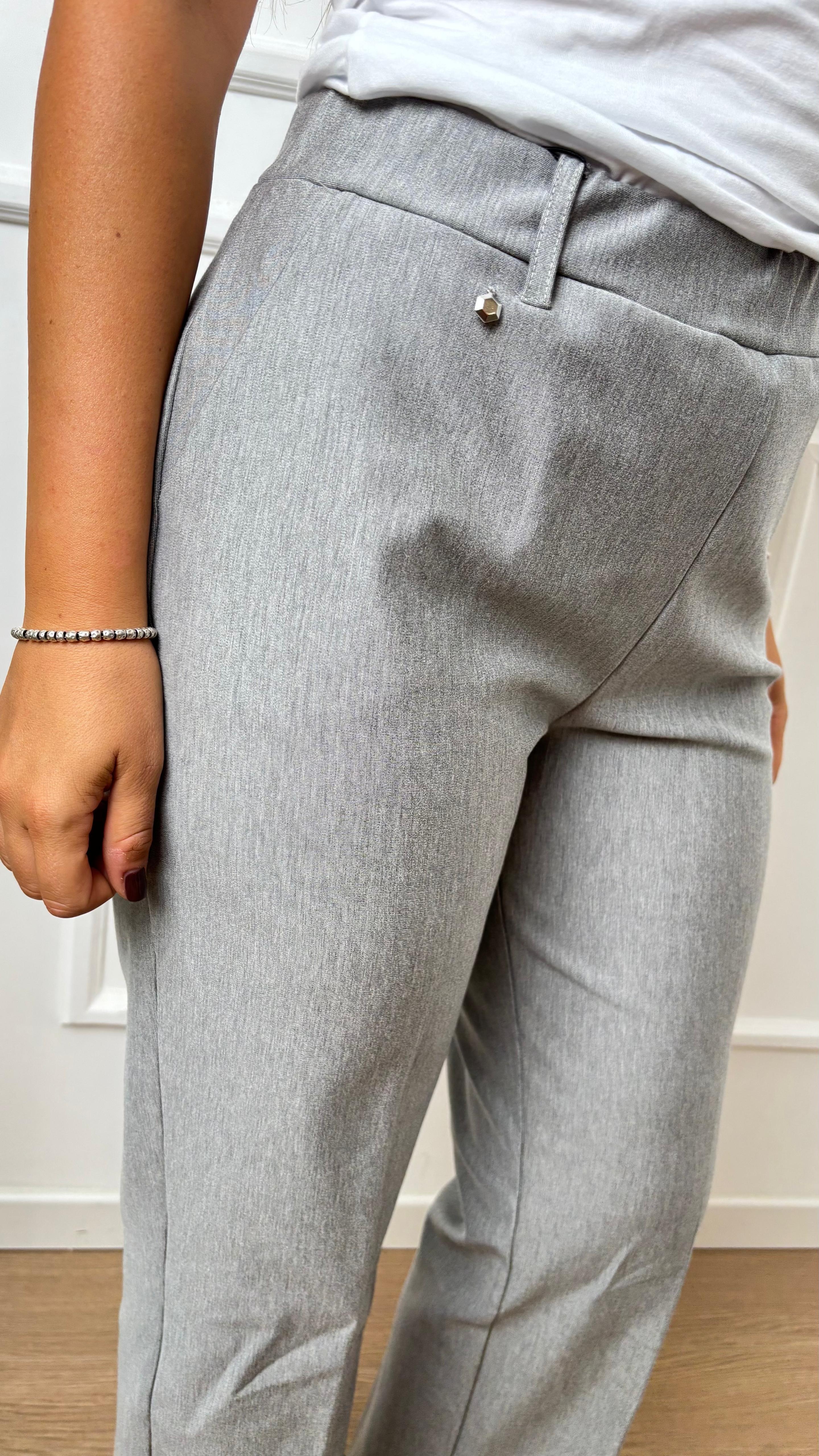 Pantalone straight Ragno DB24PP 135 grigio perla melange