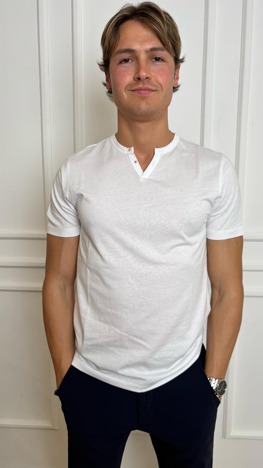 T-Shirt bottoncini Trez M47676 bianca