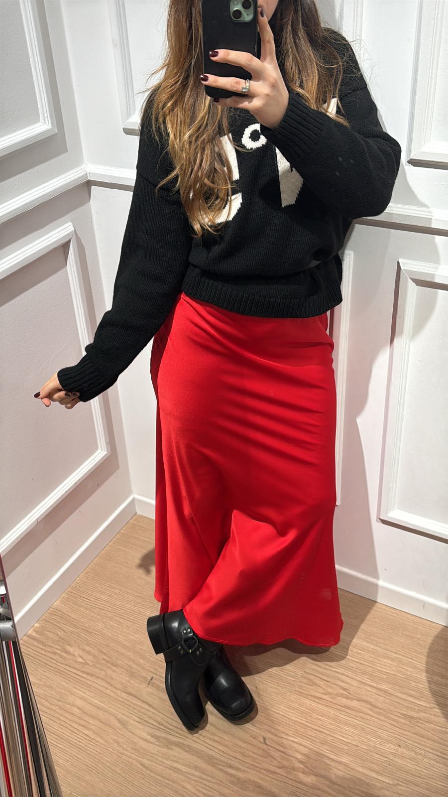 Gonna raso Le Streghe A25DD310 rossa