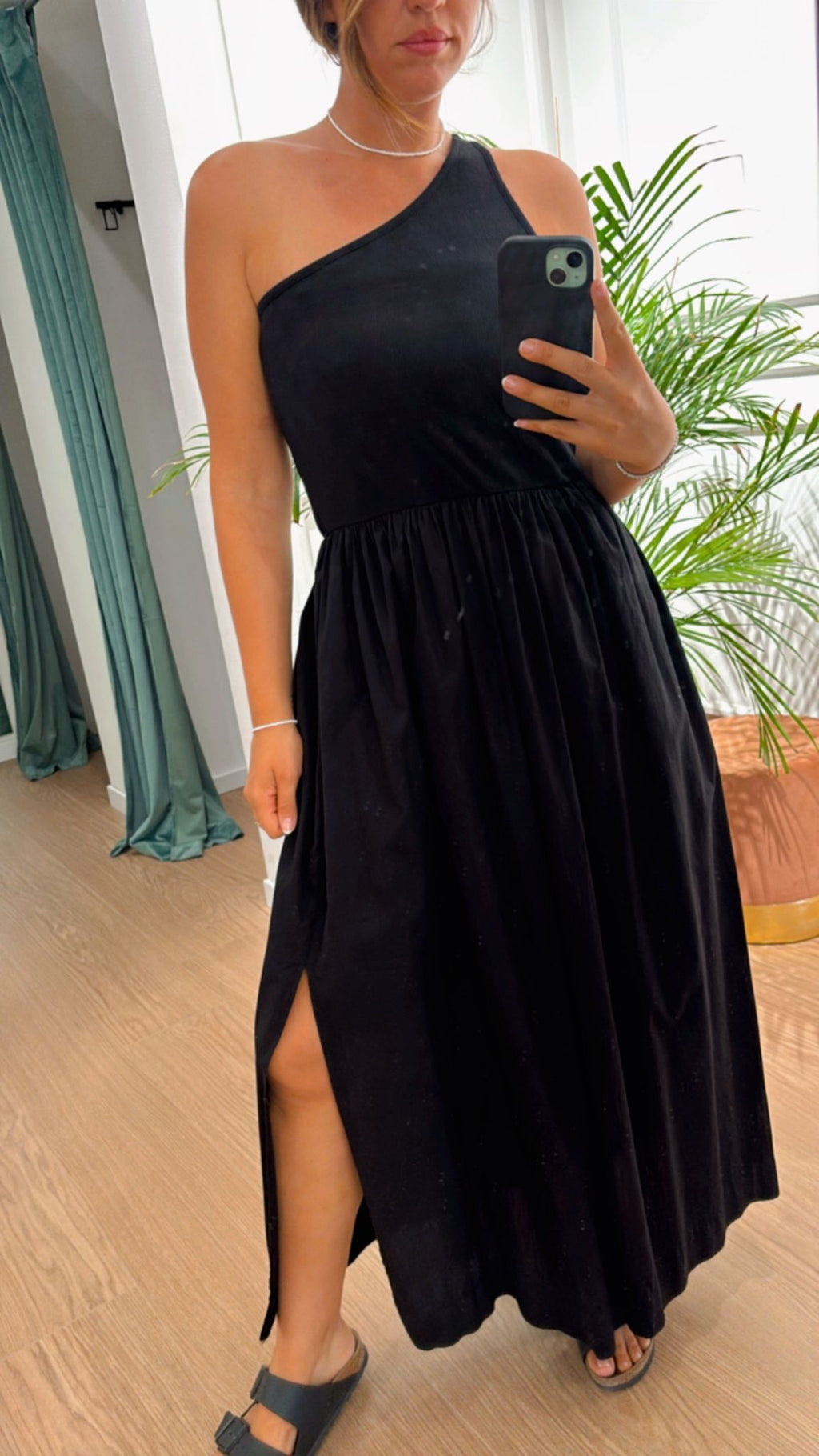 Abito midi monospalla Vicolo TD1667 nero