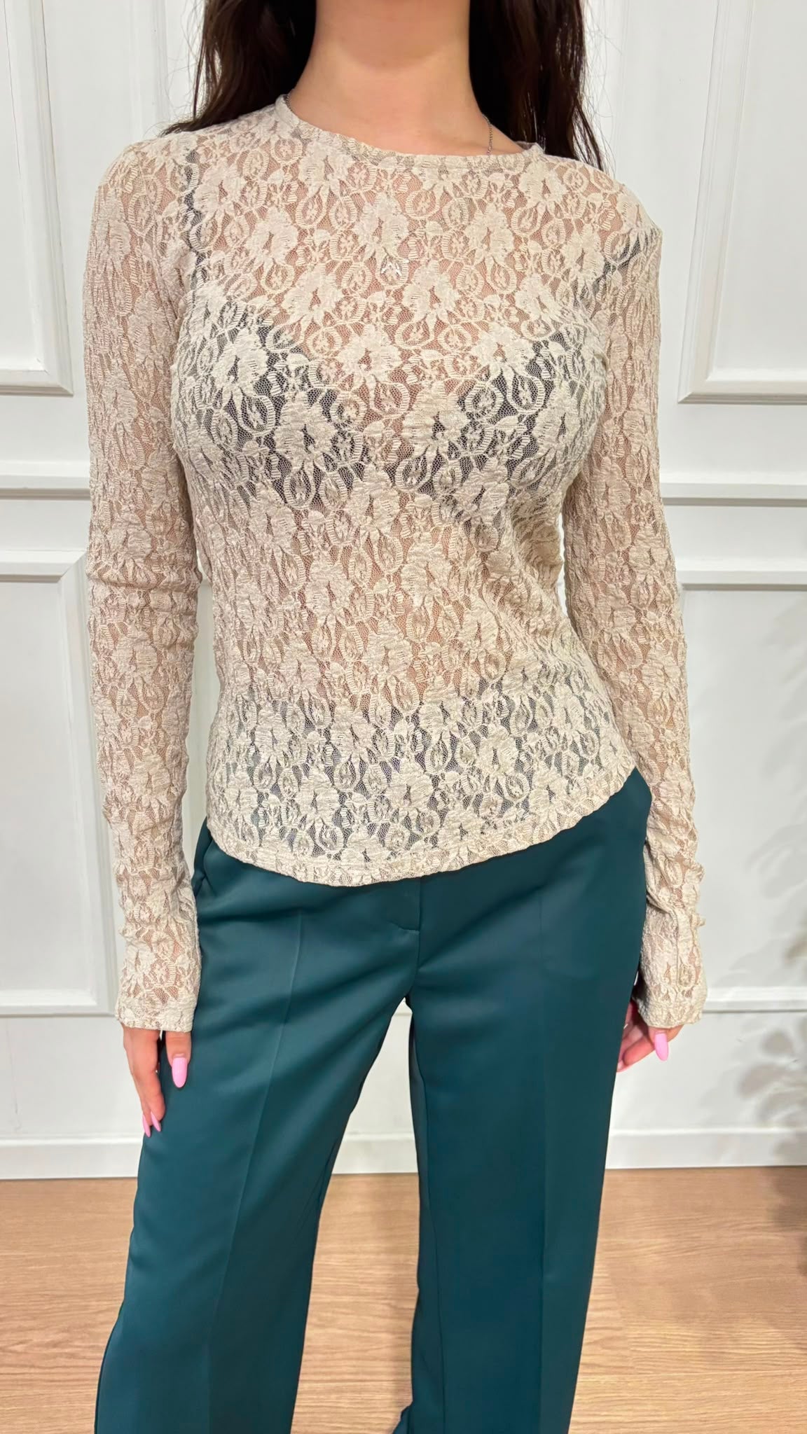 T-Shirt in jersey di pizzo Madre Emme Marella