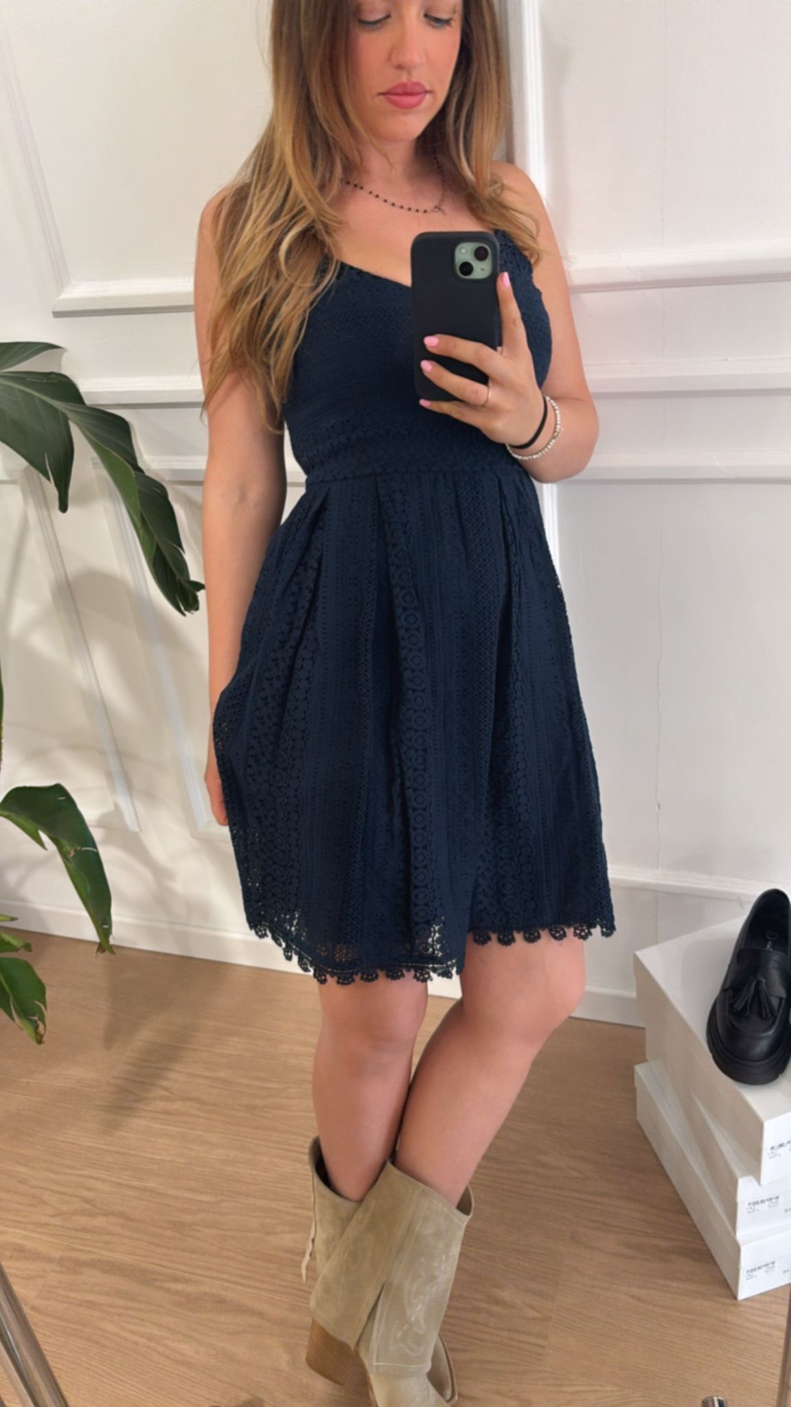 Abito pizzo Helena Only 04799 blu