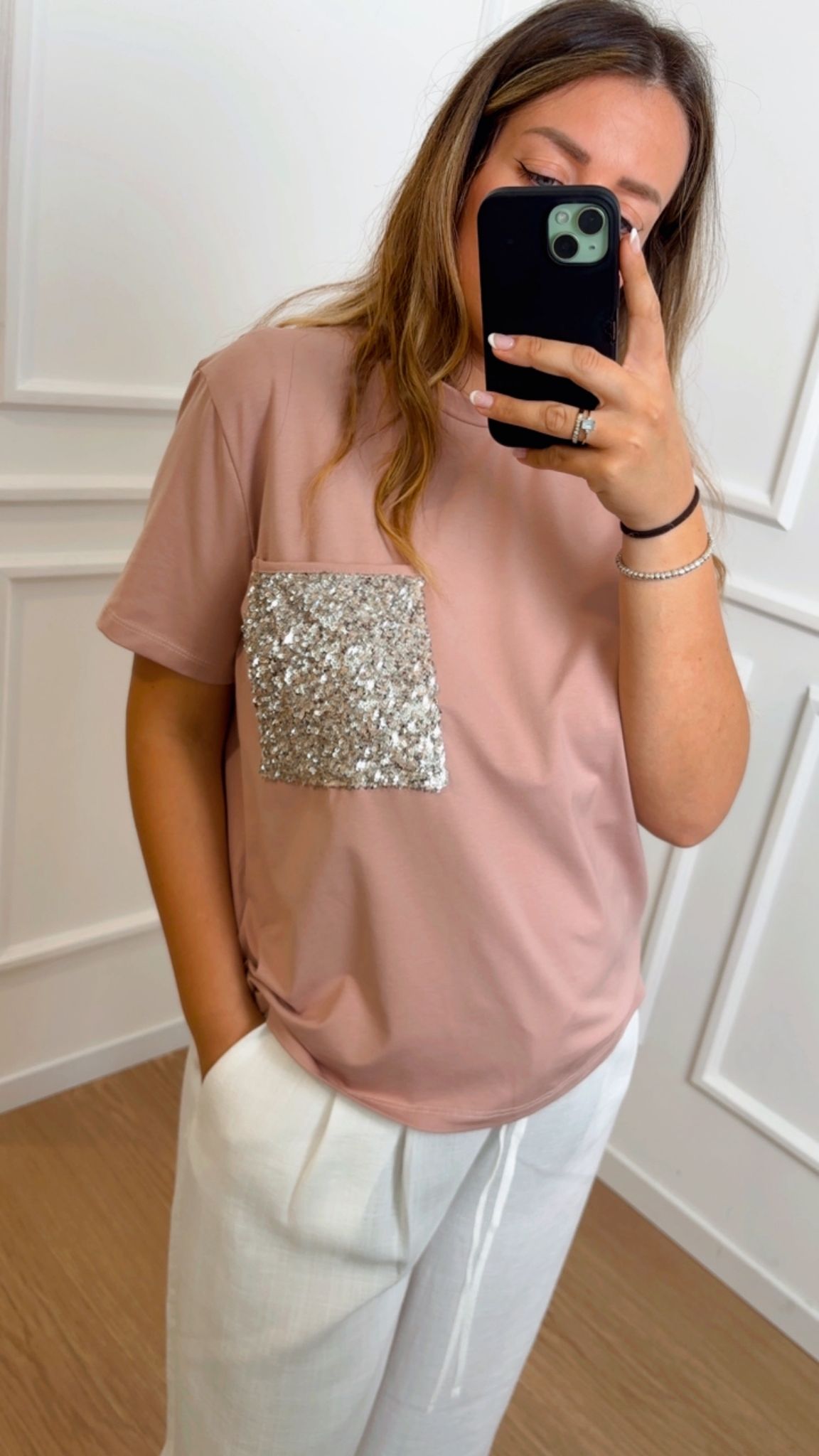 T-Shirt taschino paillettes Dixie TBFNQH01