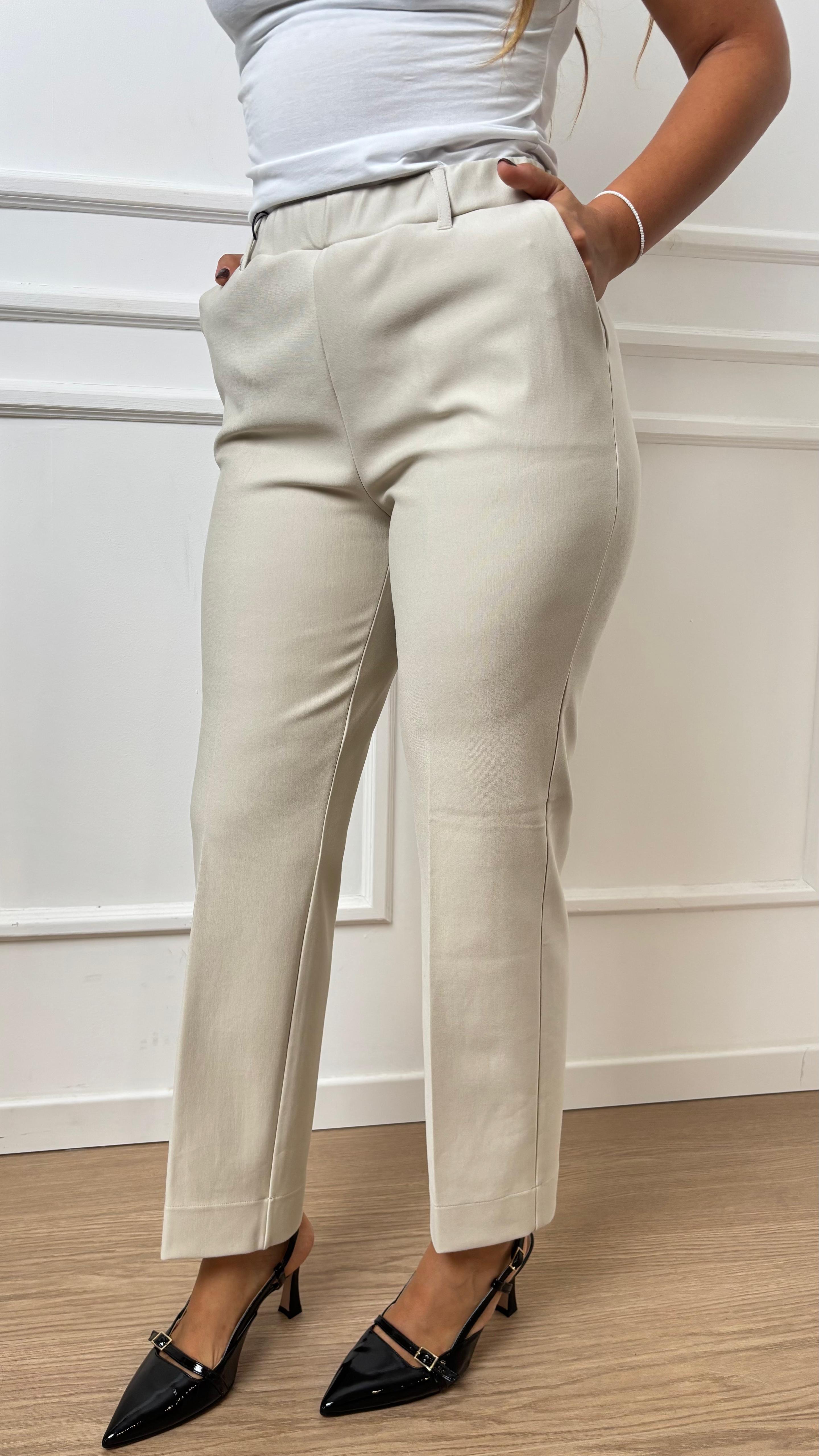 Pantalone straight Ragno DB24PP 786 champignon
