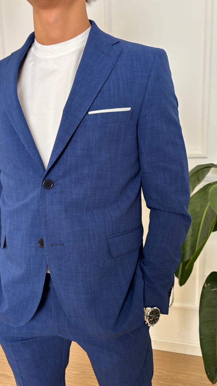 Abito slim Turchetti KU1928 bluette