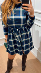 Abito check corto Wren Only 15368634 blu