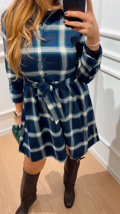 Abito check corto Wren Only 15368634 blu