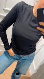 T-Shirt manica lunga Riley Only Nera