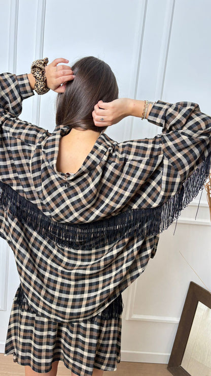 Camicia quadri e frange Dixie CFIFYLB