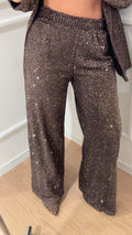 Pantalone paillettes Tensione In 35799 moro