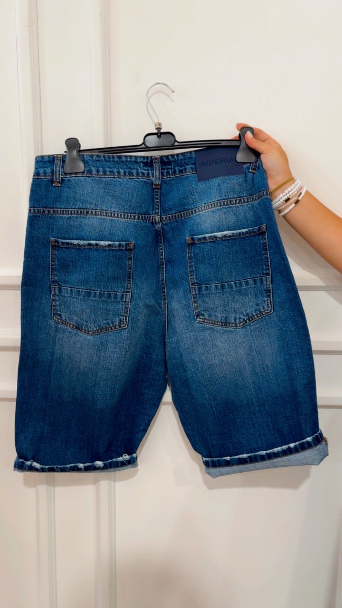 Bermuda in denim sfrangiato Imperial D8379WIDE