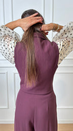 Gilet con bottoni crop Imperial LC97KHX prugna