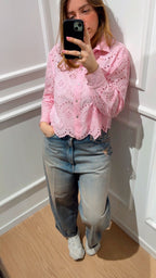 Camicia crop sangallo Only Valais