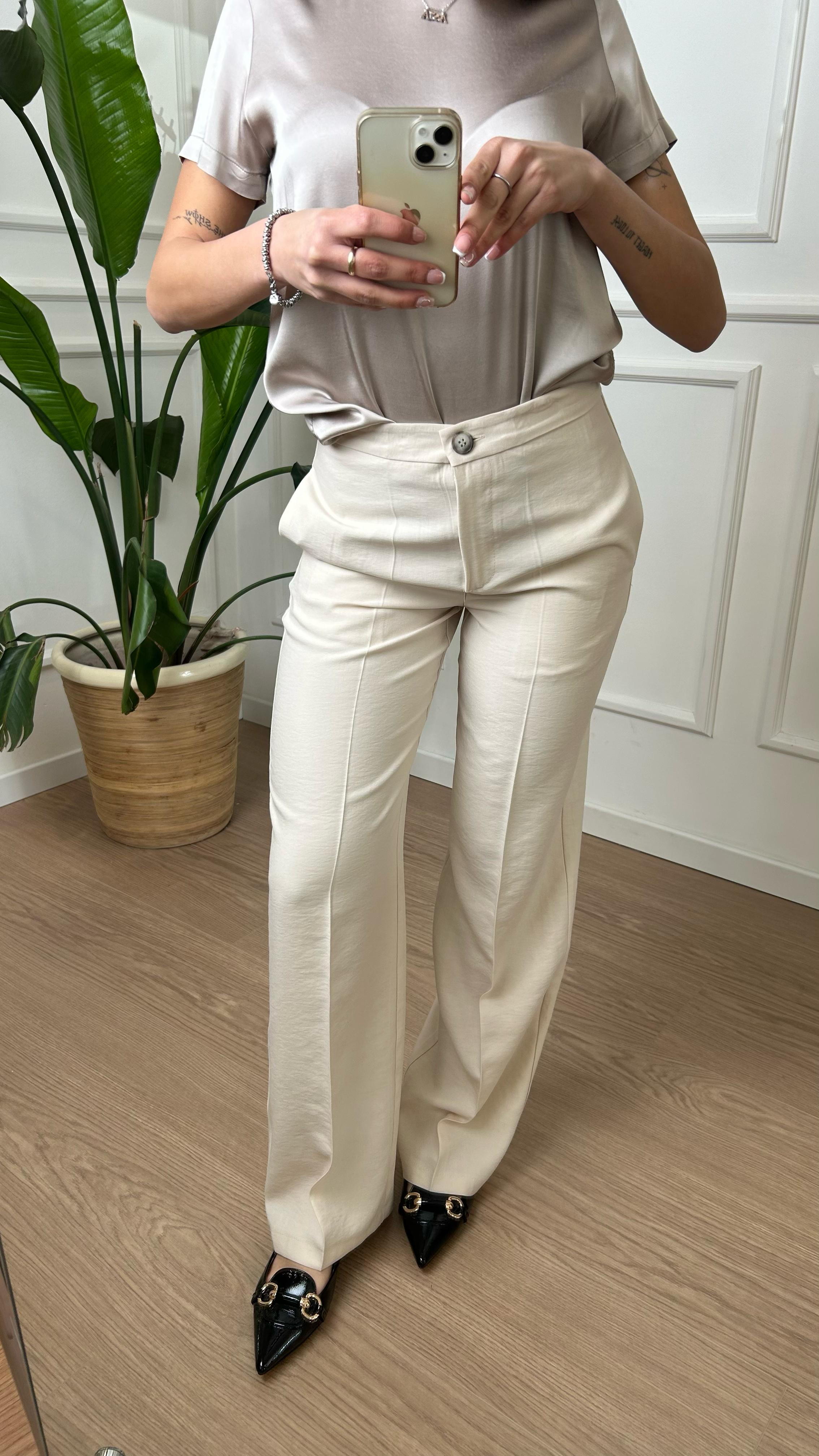Pantalone palazzo Vicolo TD0074 cipria