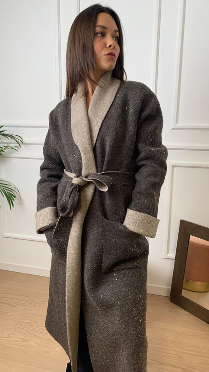 Cappotto in maglia Vicolo 77003F moro