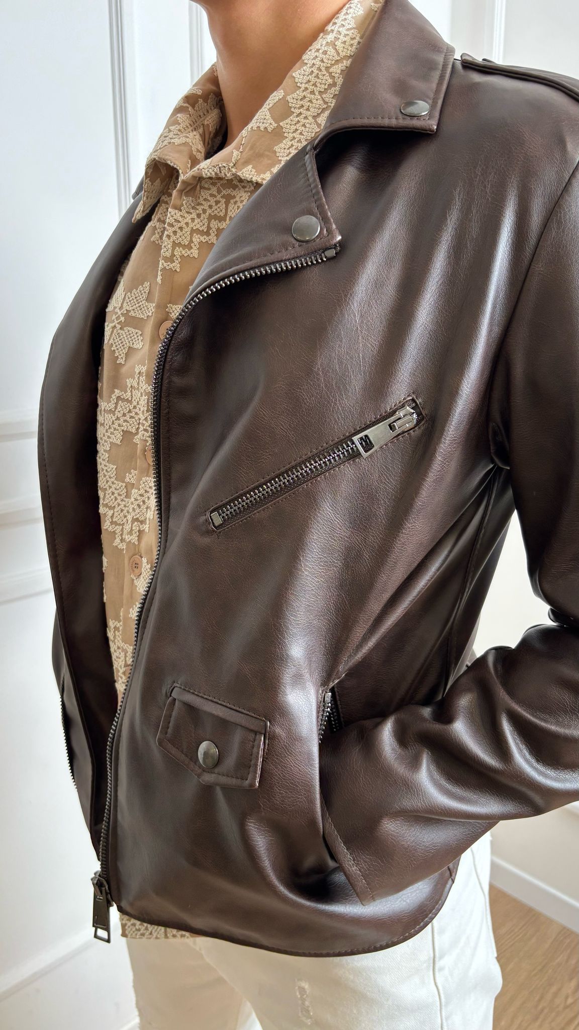 Chiodo in ecopelle Imperial U3025640 moro