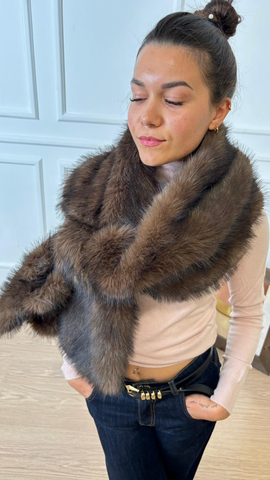 Sciarpone pelliccia lunga AF0002 Vicolo moro