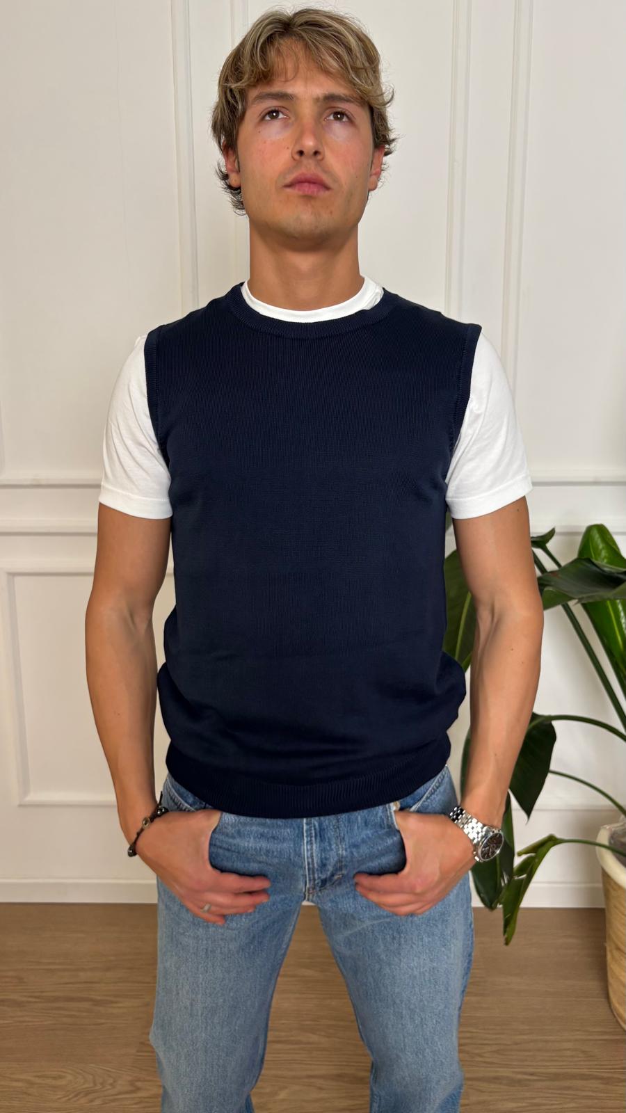 Pull smanicato Imperial M553B380 blu