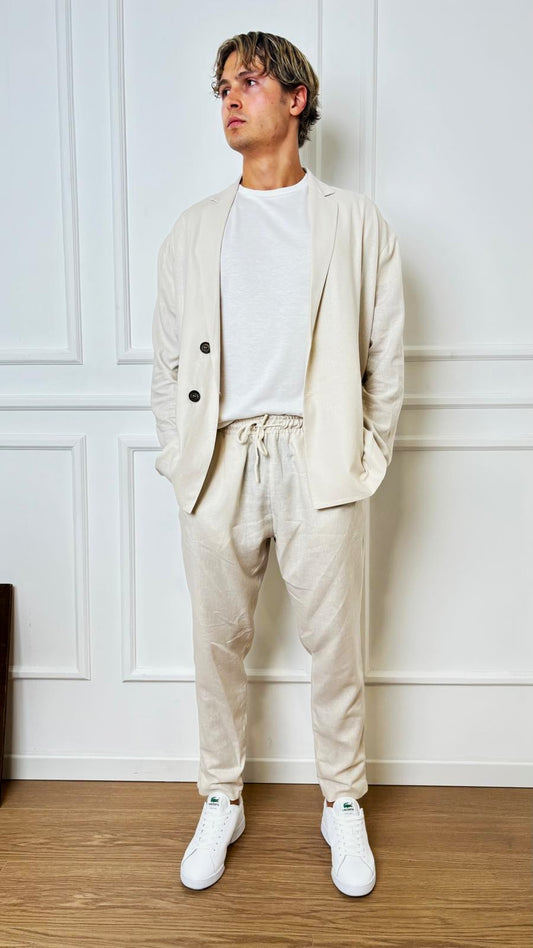 Blazer in lino monopetto Imperial JZAPJYF beige