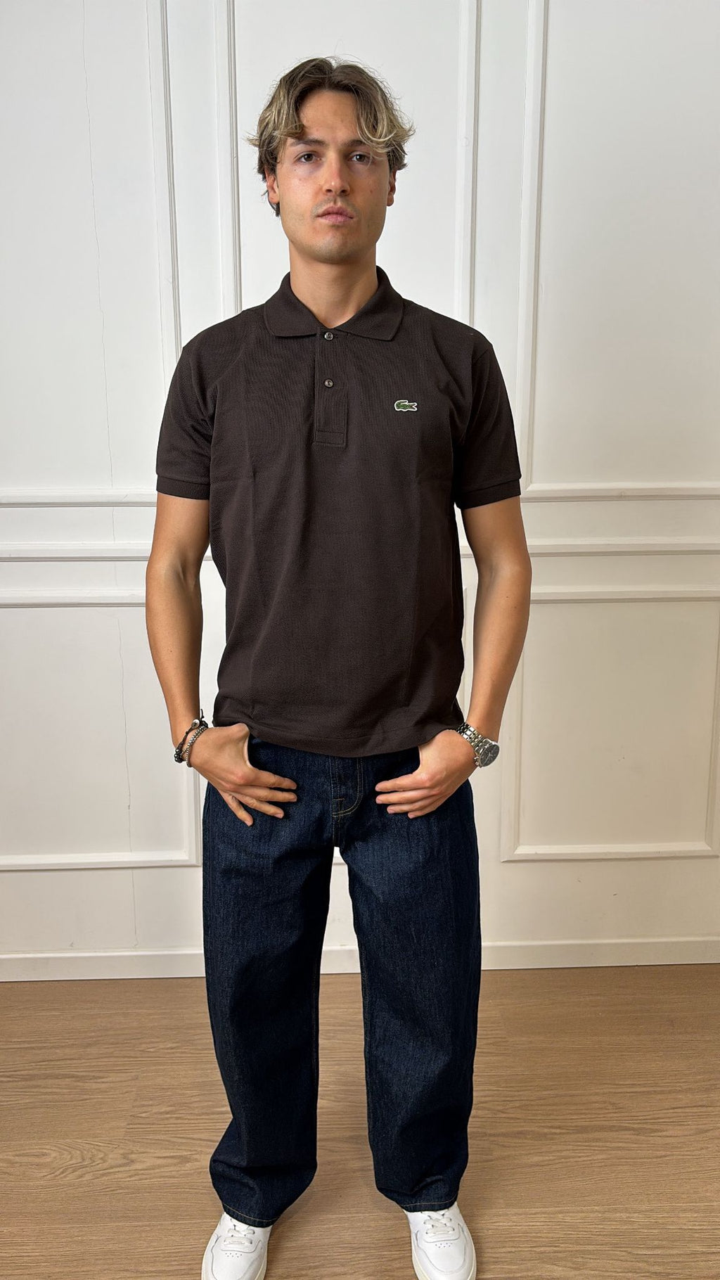 Polo classic fit Lacoste L1212 00 marrone SKB