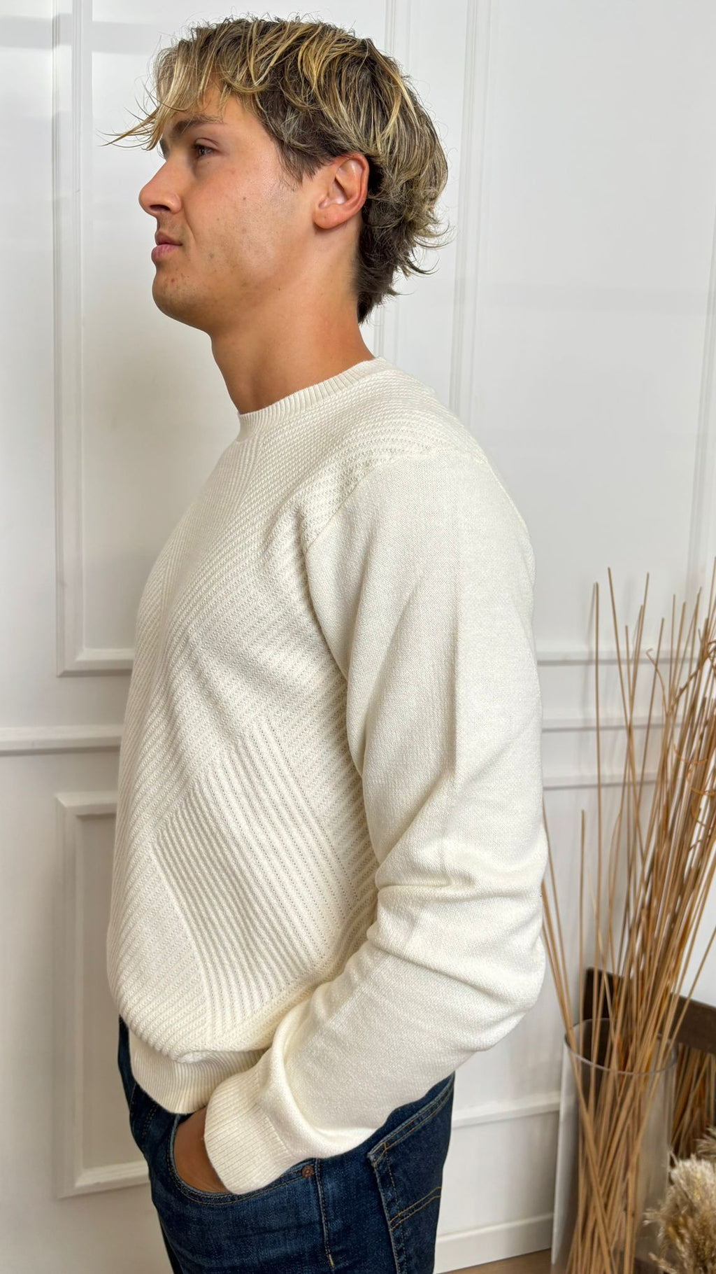 Maglione regular fit Timo Gas 1298 panna