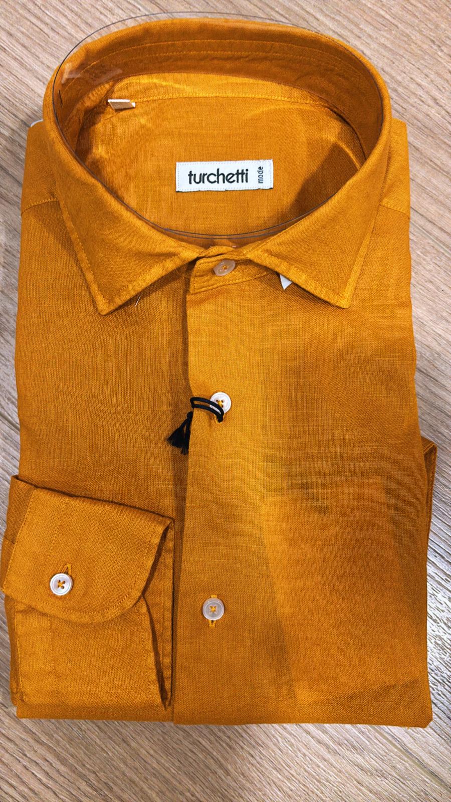 Camicia regular fit puro lino E26 Roma Turchetti