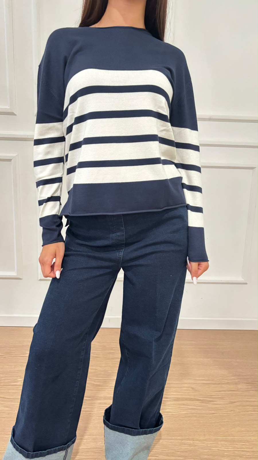 Maglia girocollo righe Ragno DT82T9 E12