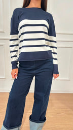 Maglia girocollo righe Ragno DT82T9 E12
