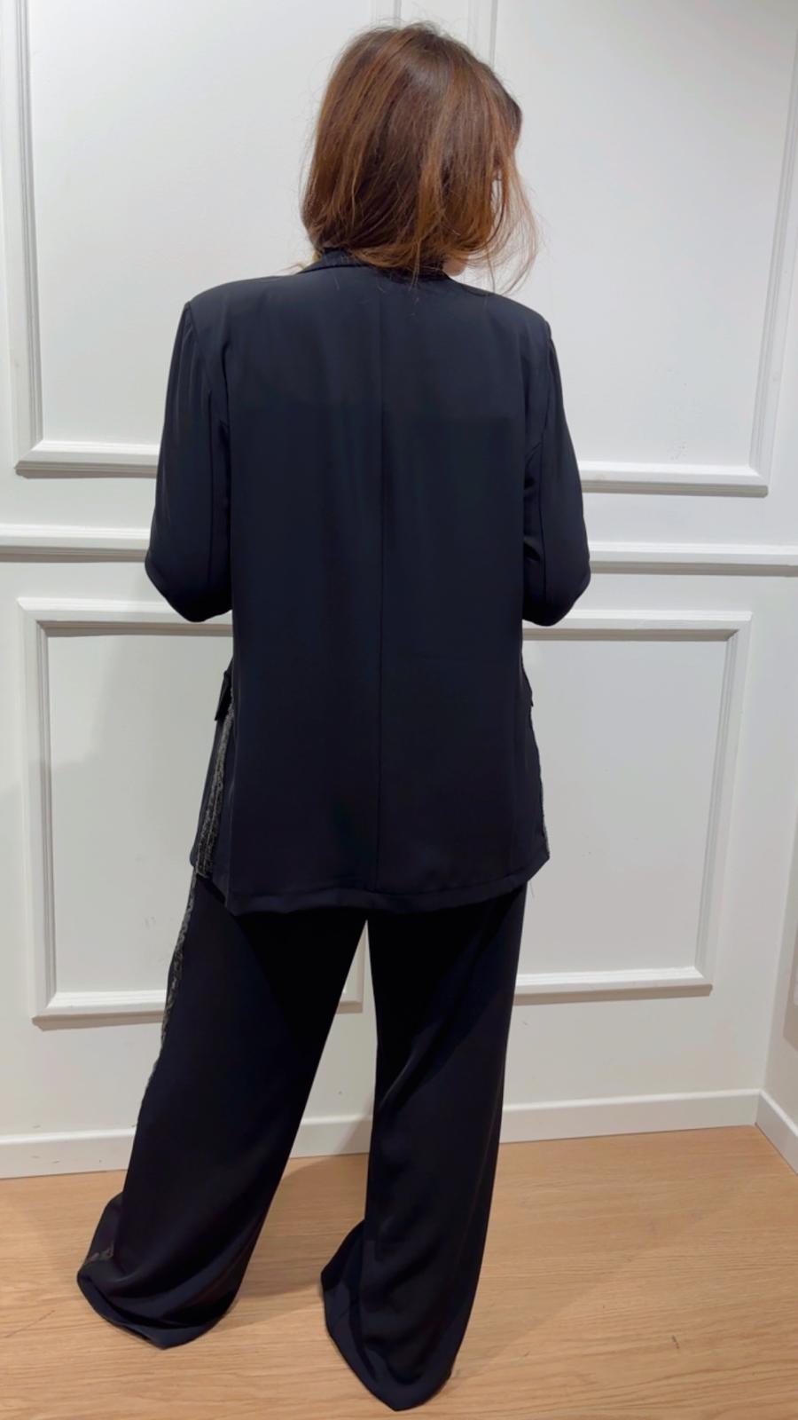 Blazer banda pailettes Dejavu A25SG606 nero