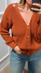 Cardigan a V Tensione In D90115PE