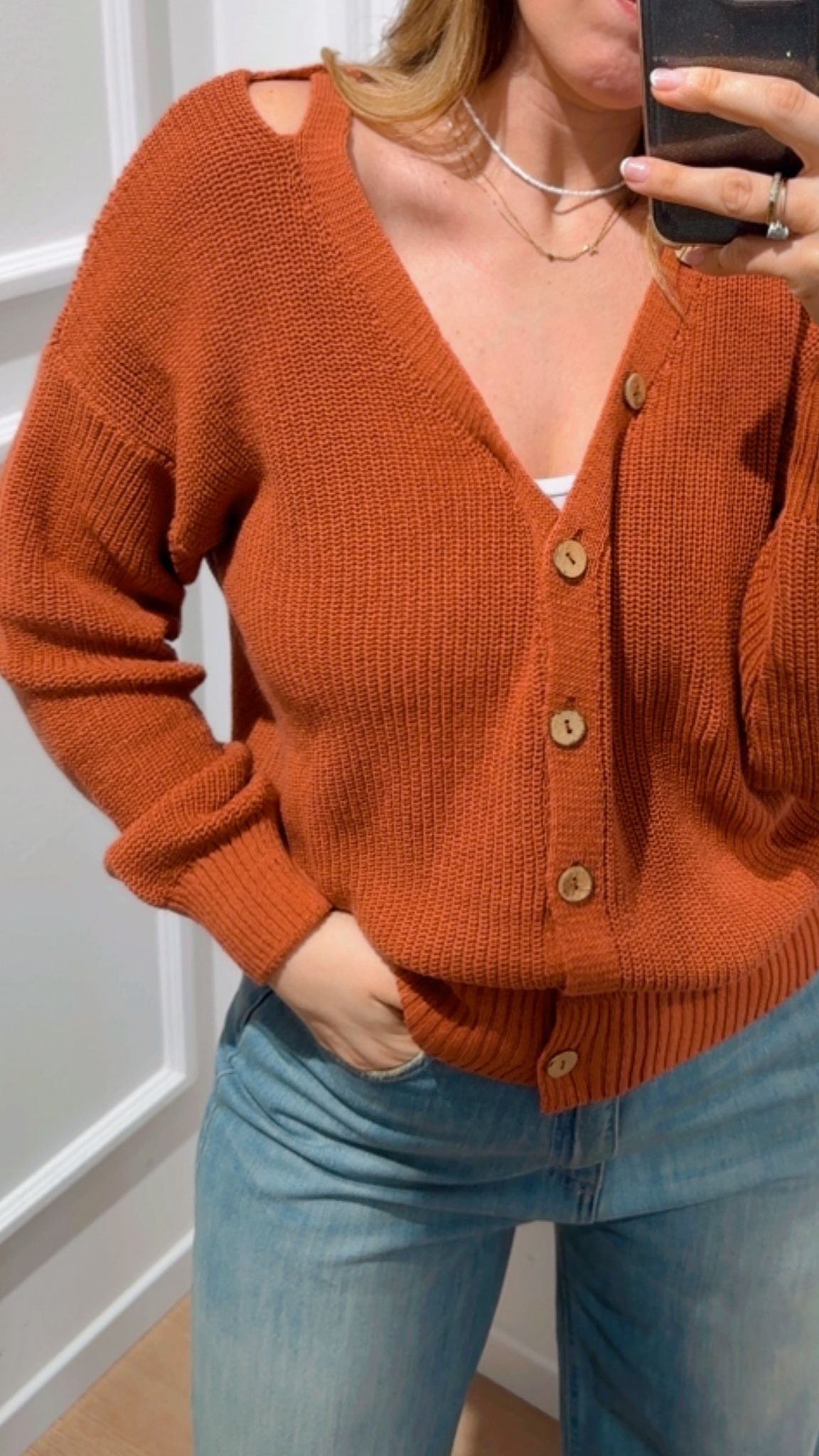 Cardigan a V Tensione In D90115PE