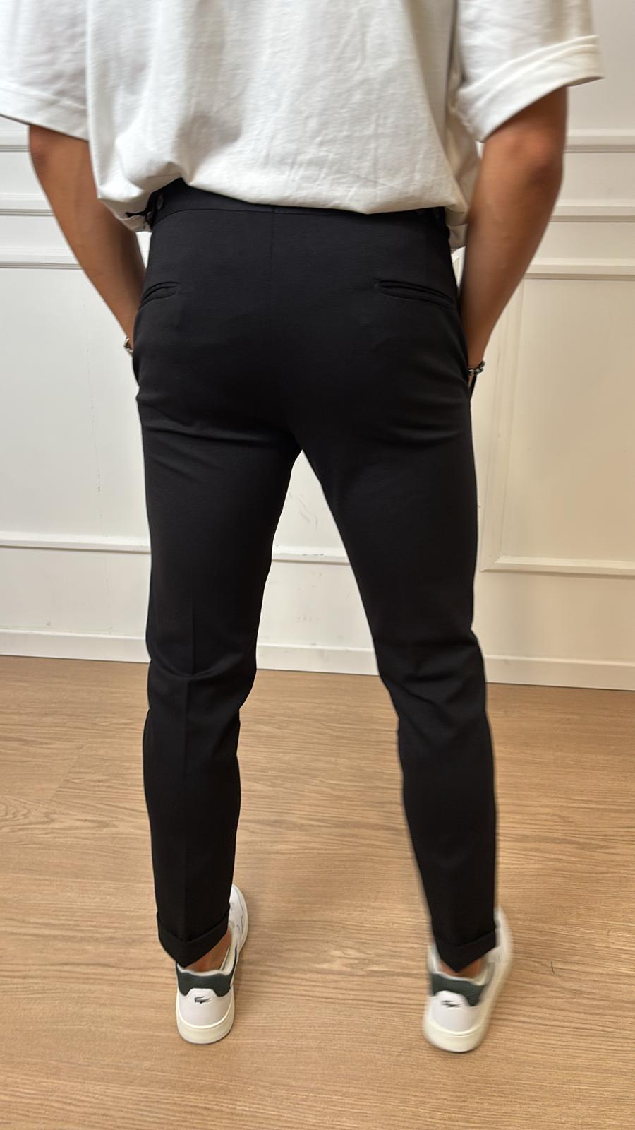 Pantaloni slim con risvolto Imperial P6405530AZ nero