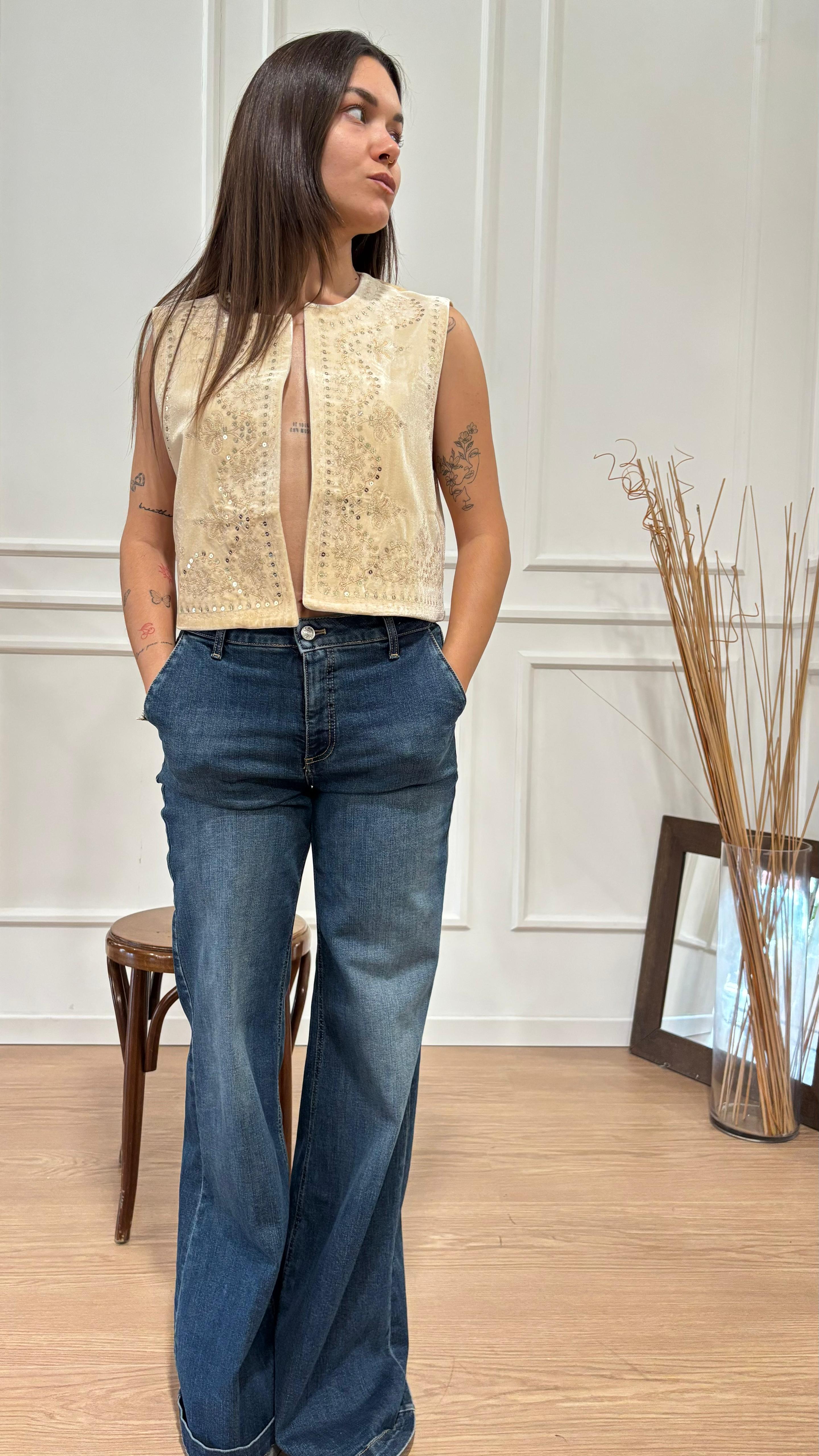 Gilet corto ricamato Dixie L698Y022X