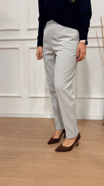 Pantalone Flannel Twill Ragno DR01P7 156 Ghiaia Melange