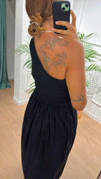 Abito midi monospalla Vicolo TD1667 nero