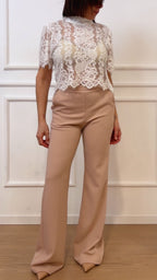 Top corto in pizzo Imperial RIT8LGQ latte