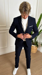 Abito slim stretch Turchetti KU555 blu