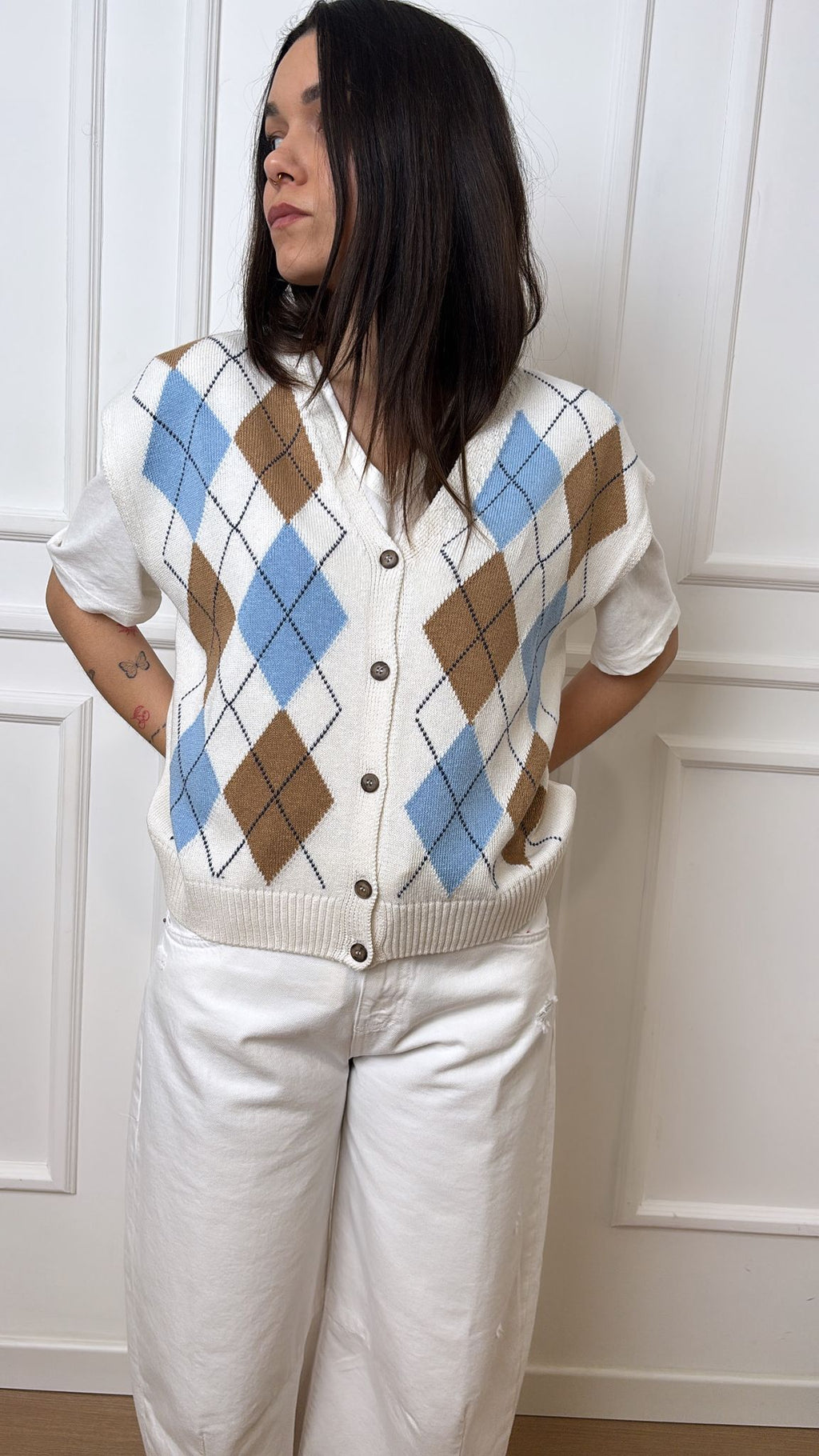 Gilet rombi scollo a V Tensione In D75629