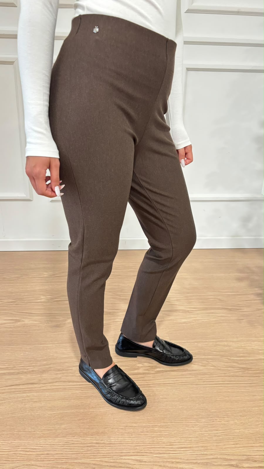 Pantalone cigarette in compact jersey Ragno DE72PS