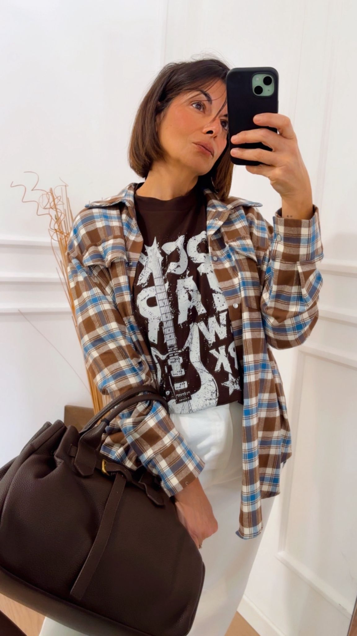 Camicia con T-Shirt check in flanella Tensione In FW250018