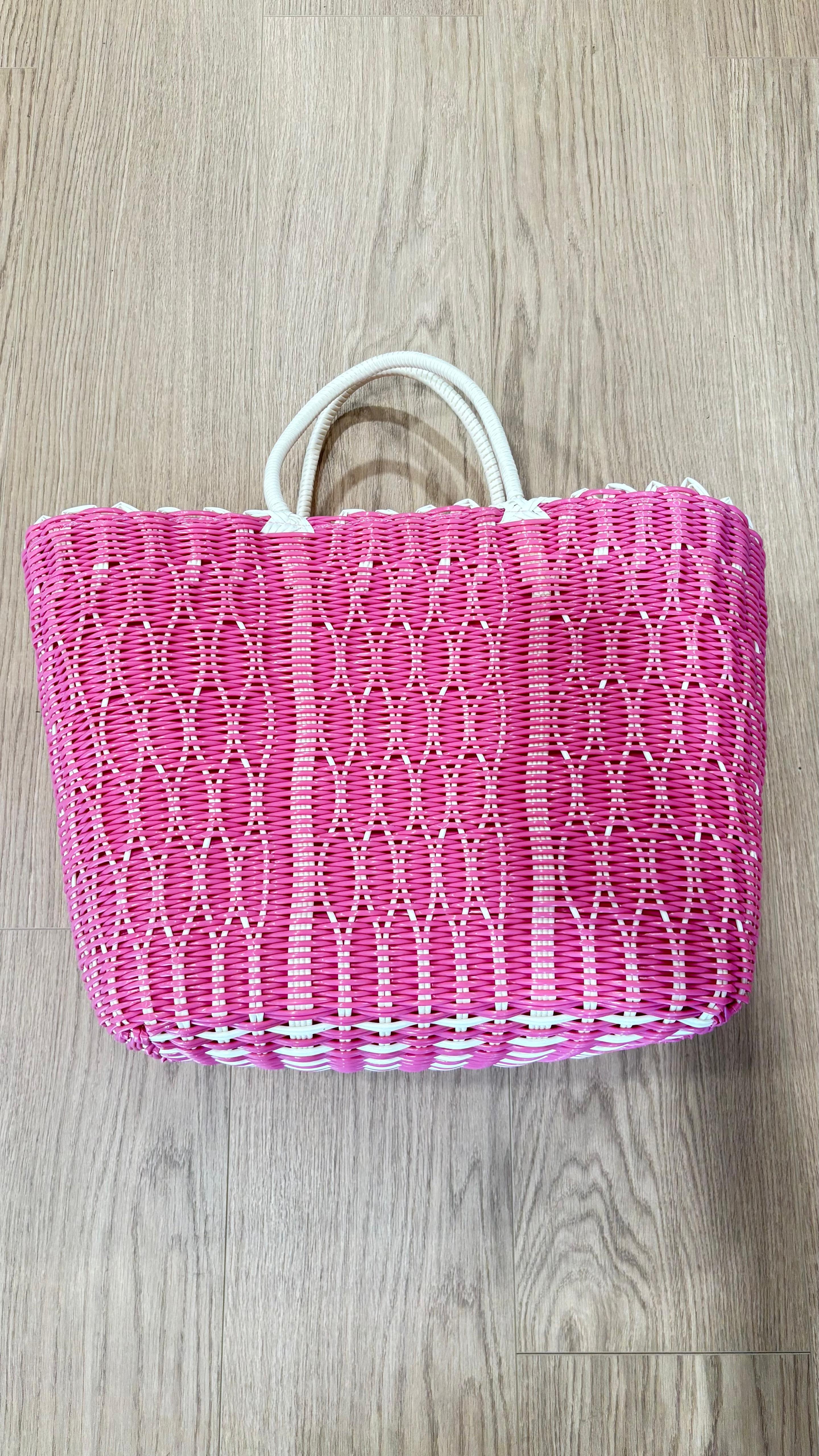 Bag mare grande con manici in plastica rosa
