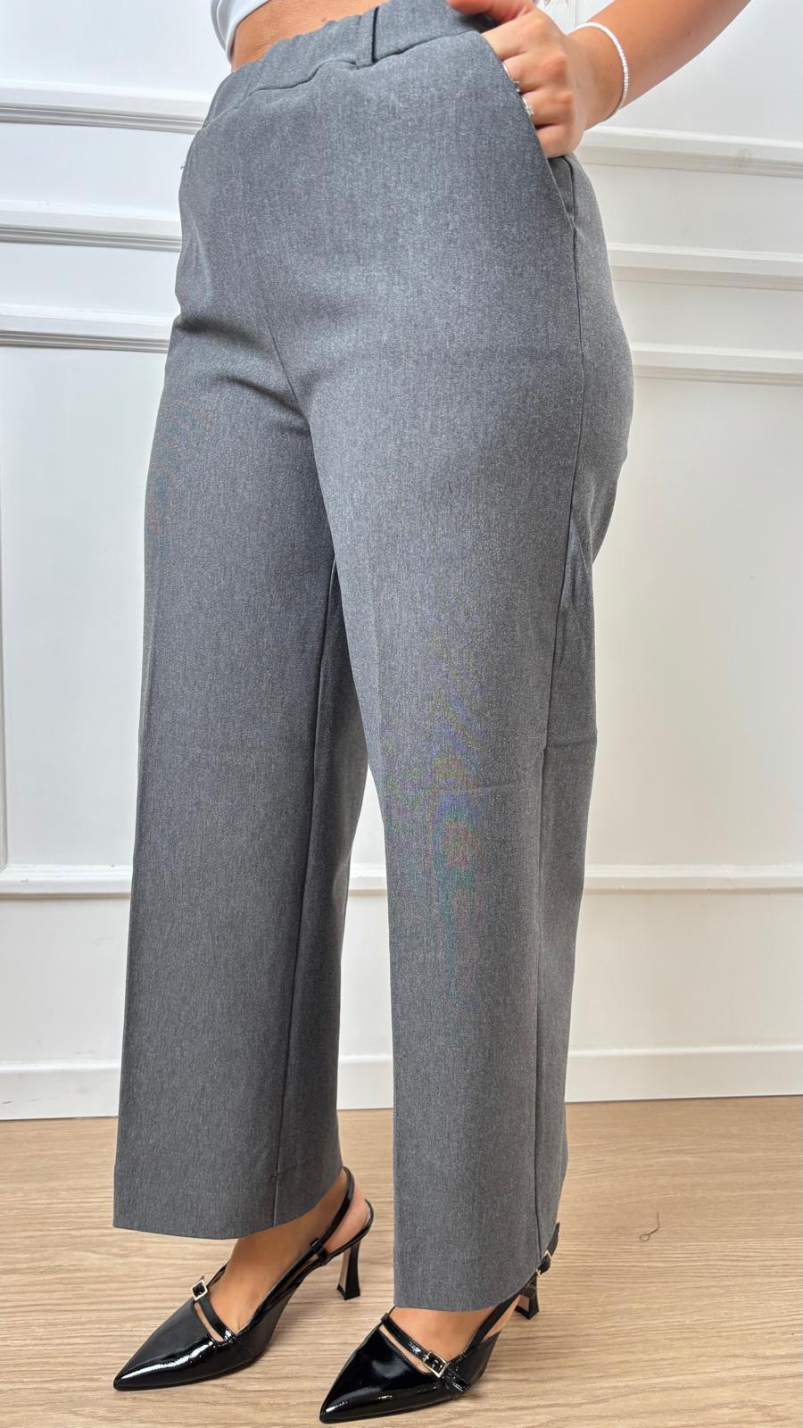 Pantalone Cropped Wide Ragno DB24P4 202 ardesia grigio medio