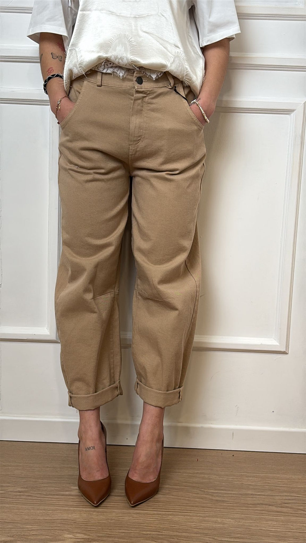 Pantalone colorato barrel Tensione In PA5137
